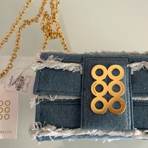 KOORELOO Amalfi Clutch Fringe Denim Crossbody Bag